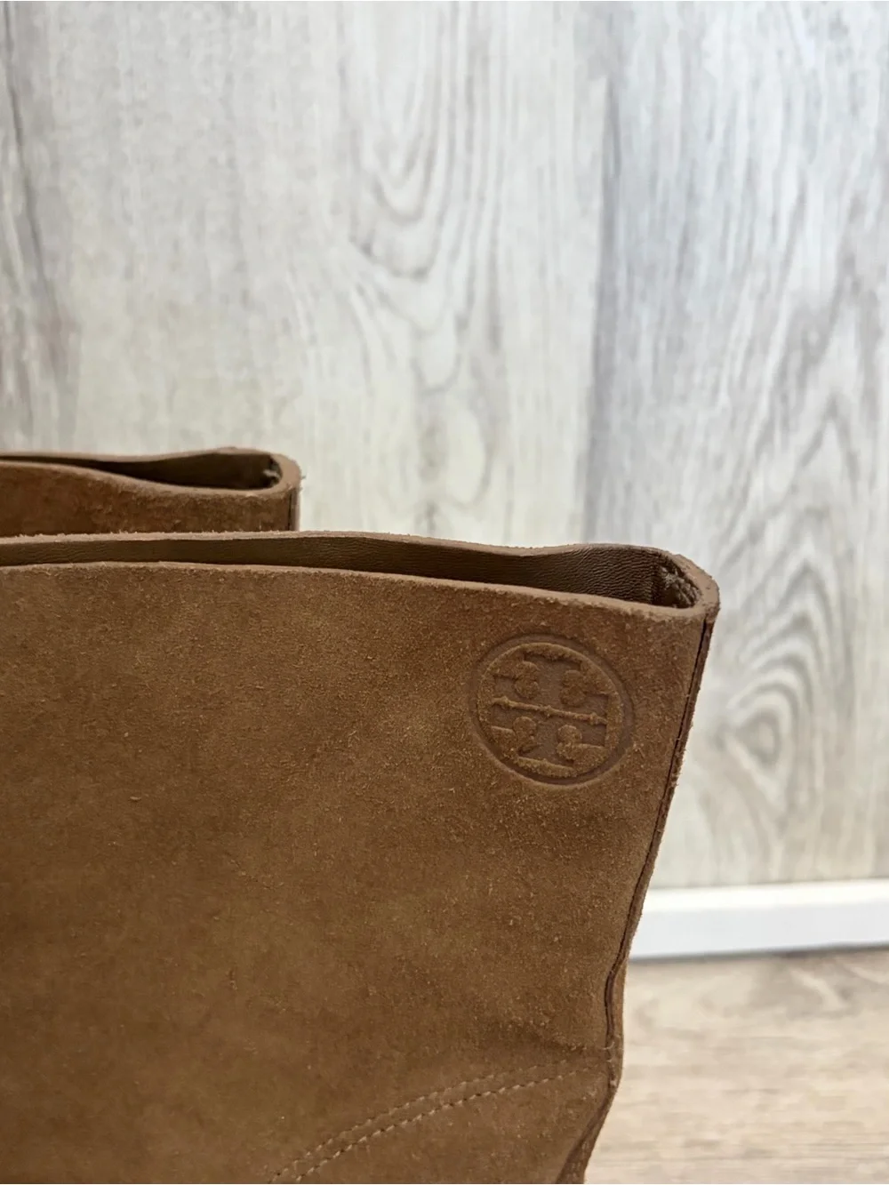 Tory Burch Sienna Suede Bootie Ankle Boots Womens Size 9 River Rock Brown